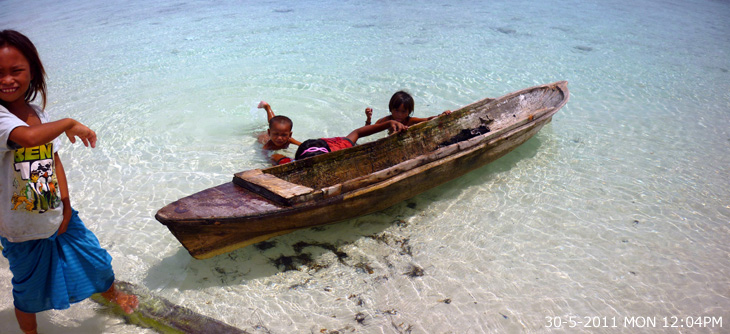 The sea water is crystal clear