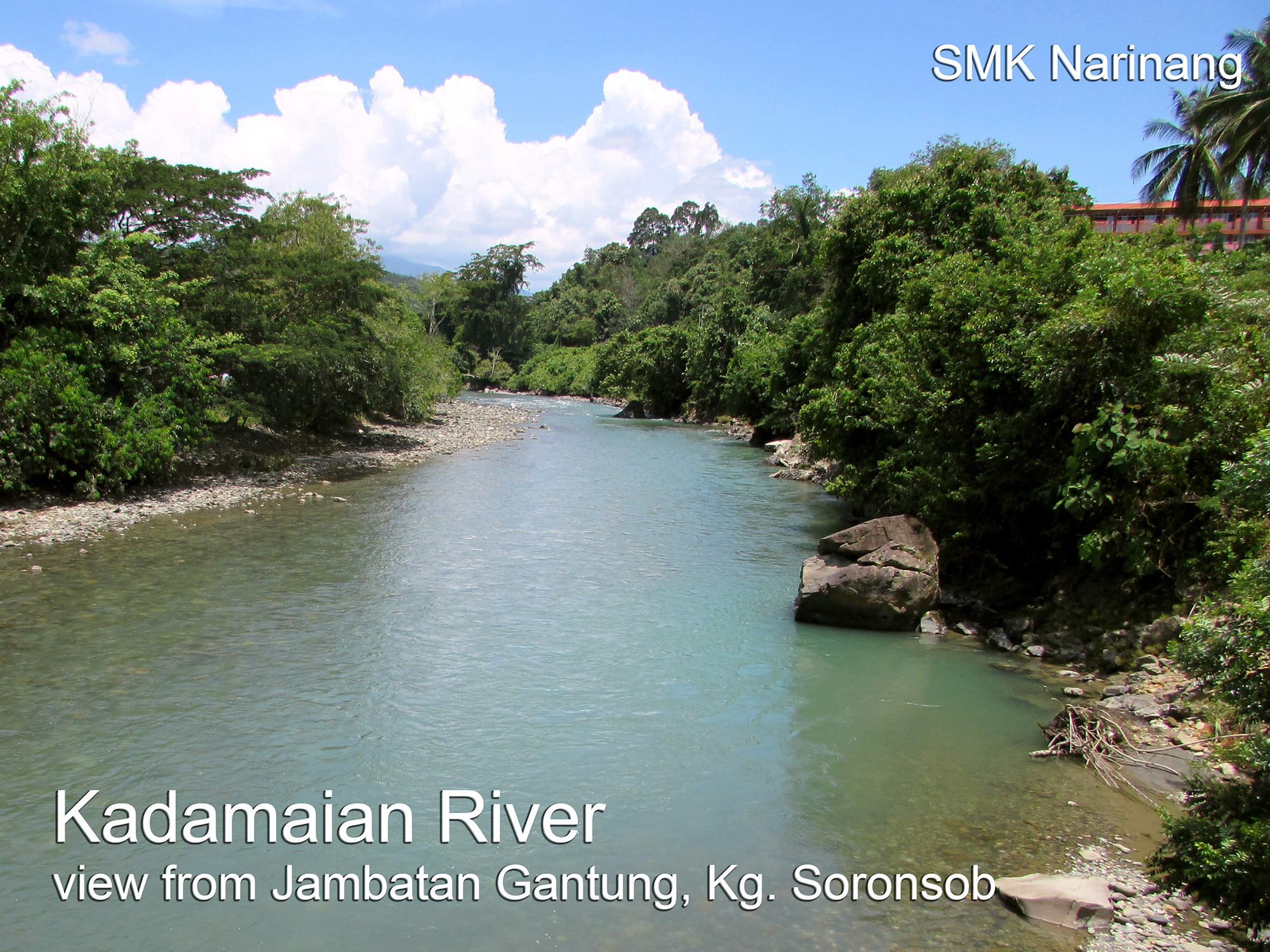Kadamaian River as view from Jambatan Gantung, Kg. Soronsob, Kota Belud