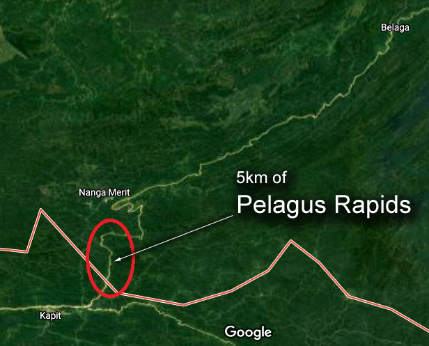 5km of Pelagus Rapids