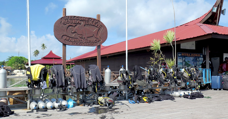 Scuba Junkie drive center on Mabul Beach Resort
