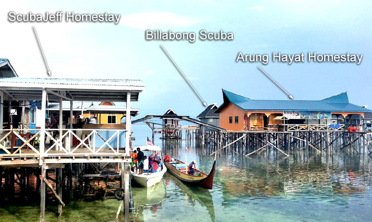ScubaJeff Homestay, Arung Hayat Homestay, Billabong Scuba