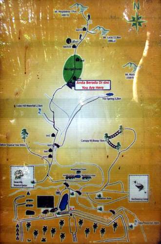 Hiking direction map of Mt. Lucia