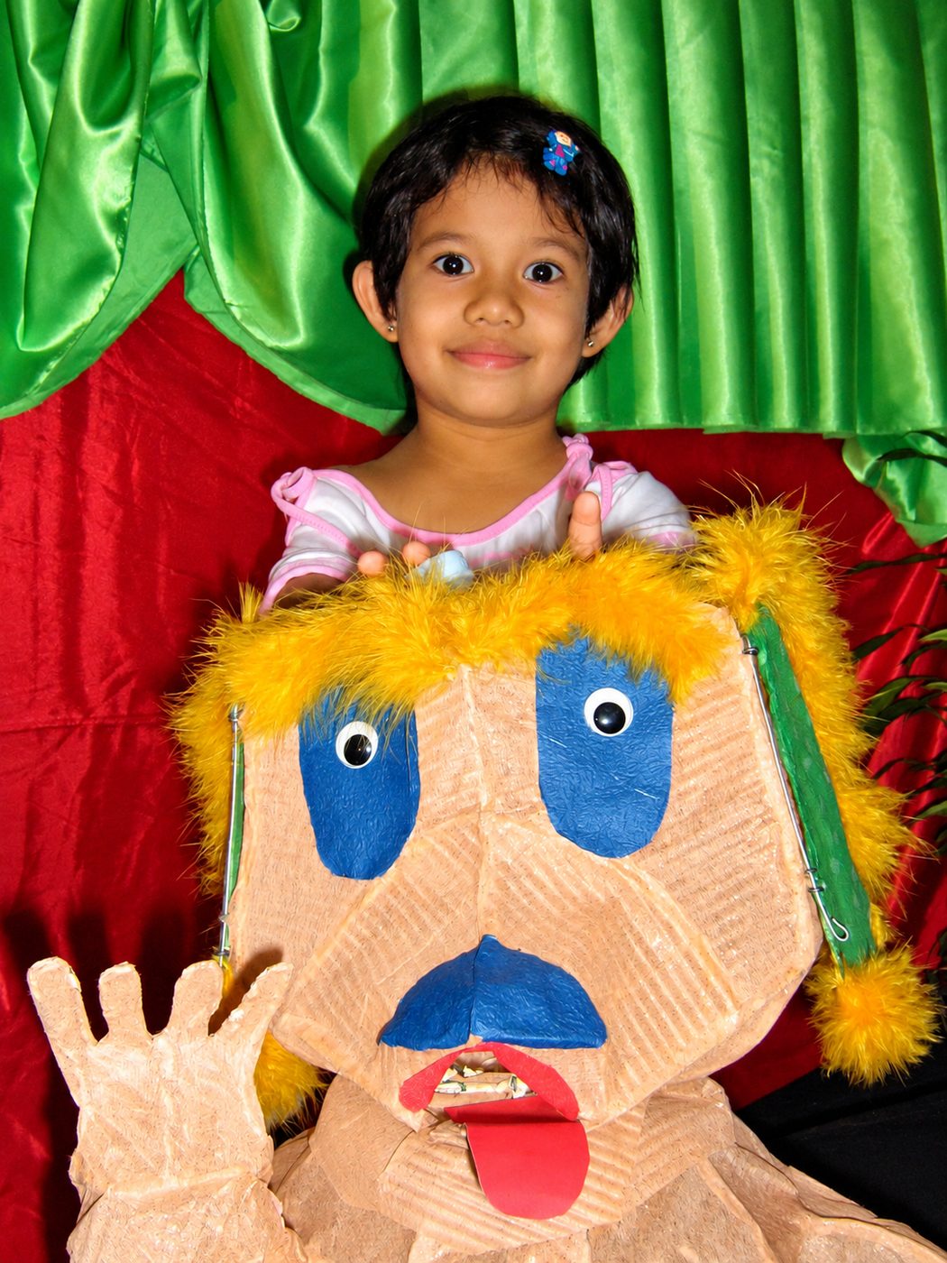A young visitor poses with the favourite entry