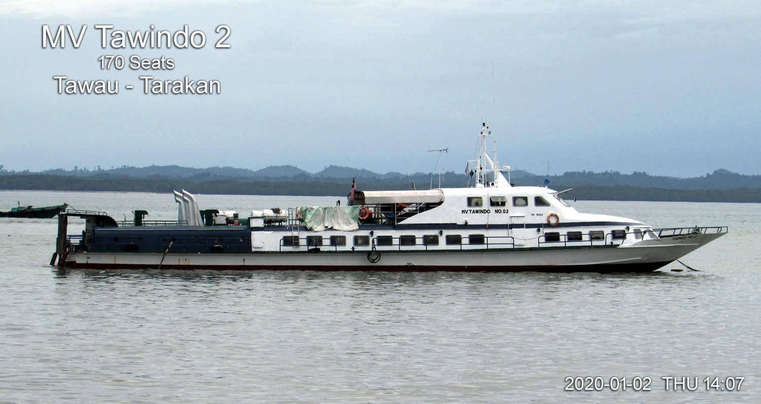 MV Tawindo 2 - Tawau to Tarakan Rm 145.00 170 Seats