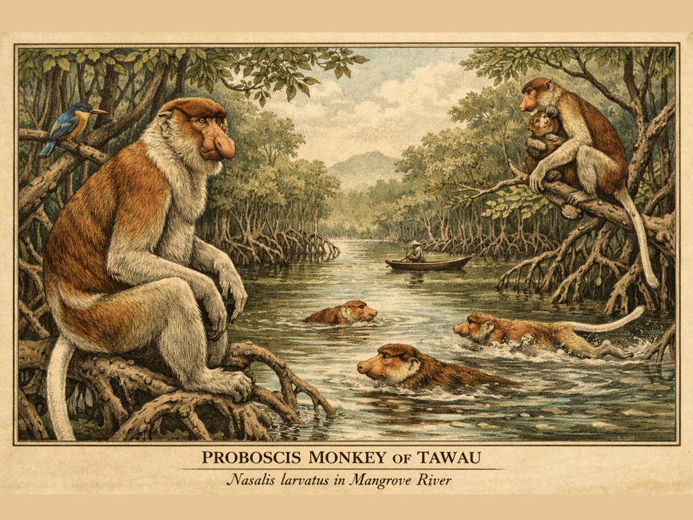 Proboscis Monkeys in conservation area